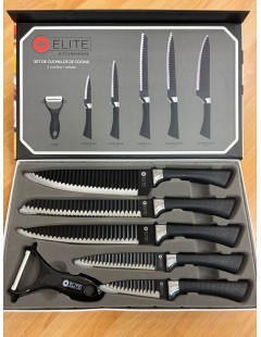 SET CUCHILLOS DE COCINA NEGROS